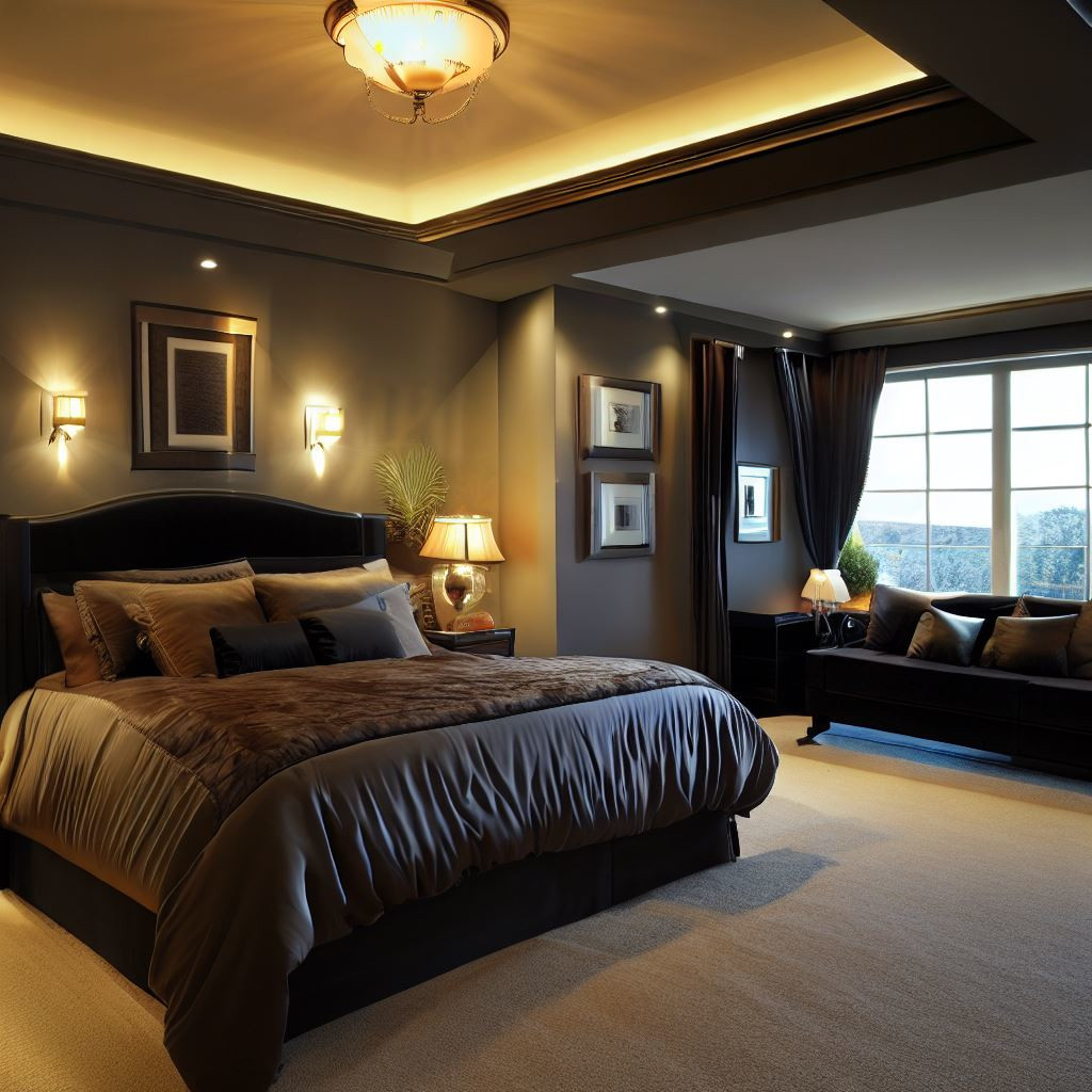 bedroom master suite in grey