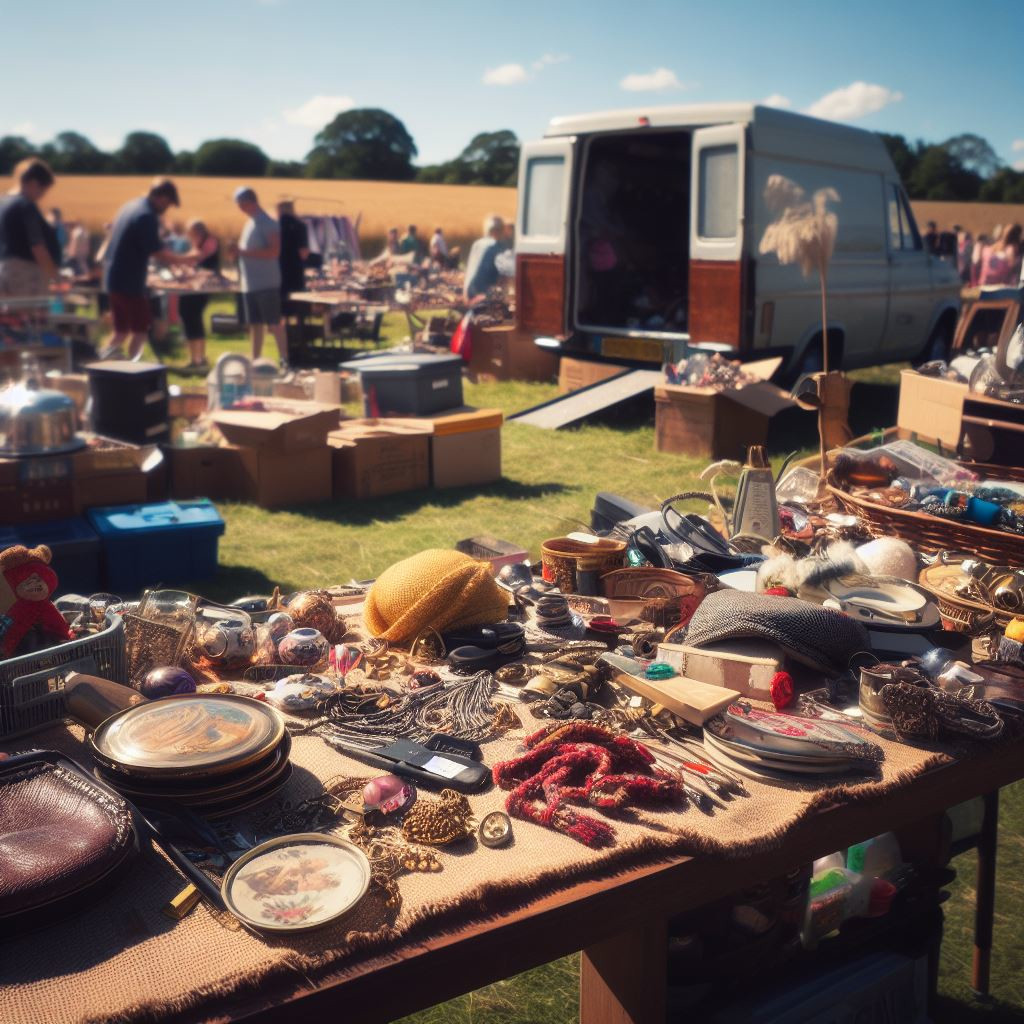 Car boot sale in the morning