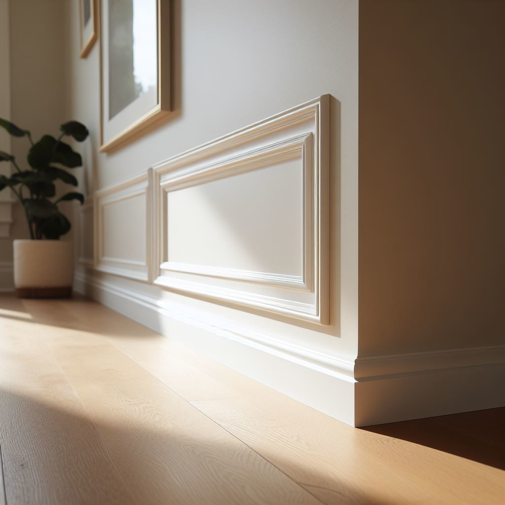 Simple white victorian wall panel