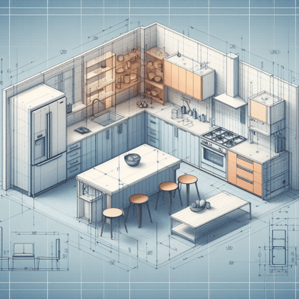 A kitchen blueprint